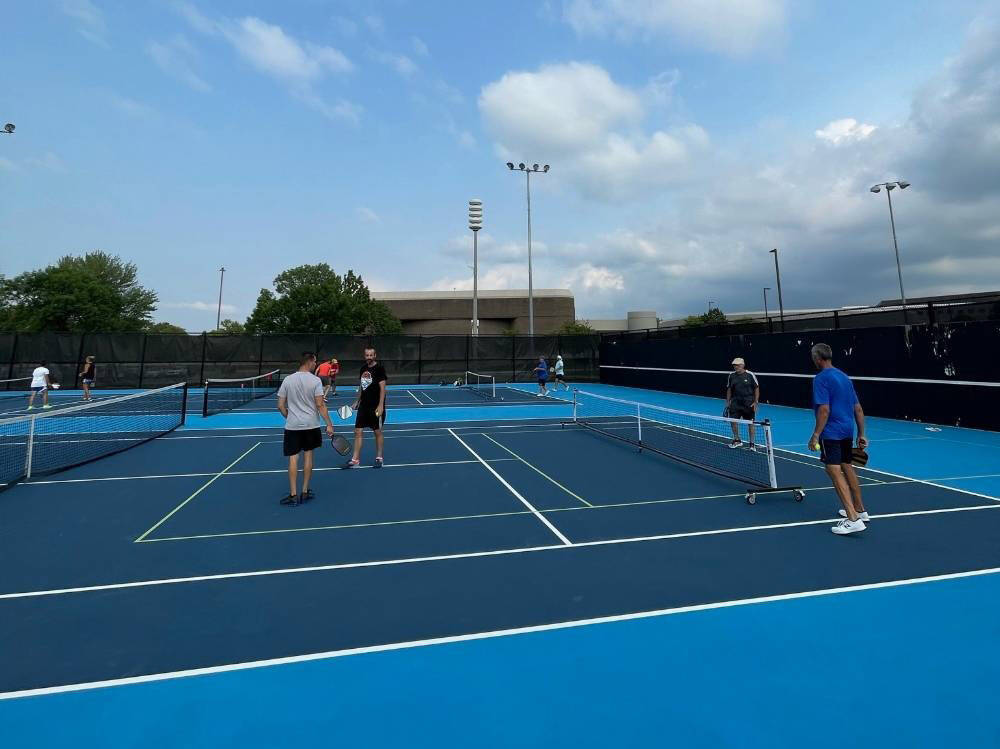 People playing pickleball